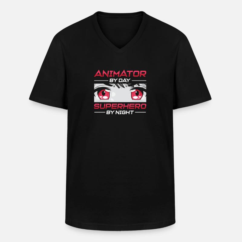 Animator - Männer-T-Shirt mit V-Ausschnitt - Schwarz