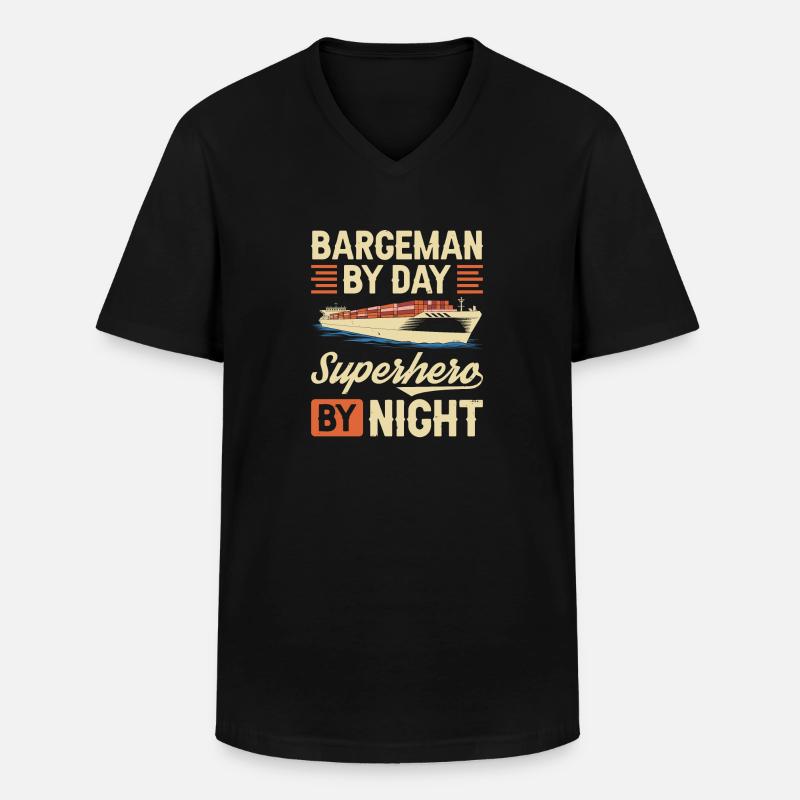 Binnenschiffer - Männer-T-Shirt mit V-Ausschnitt - Schwarz