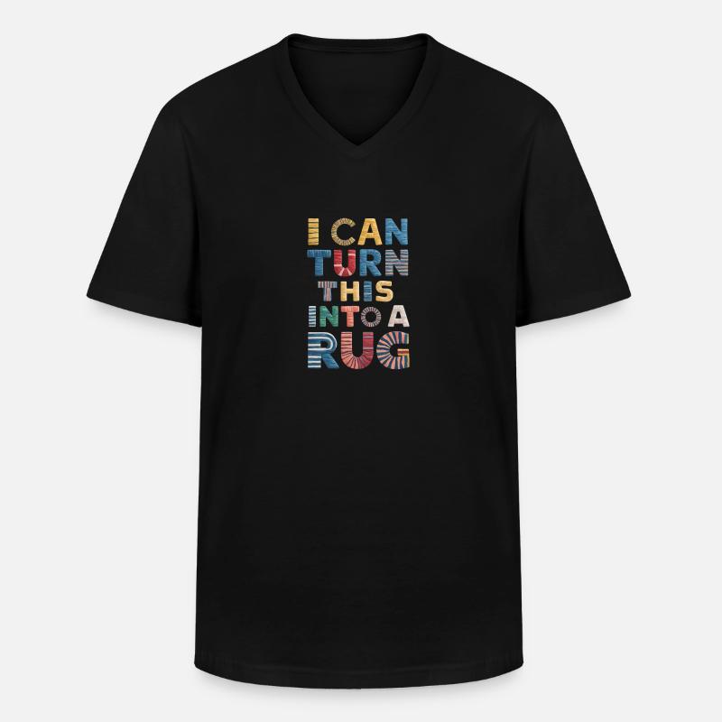Diy-teppich Lustiger Teppich Tufting - Männer-T-Shirt mit V-Ausschnitt - Schwarz