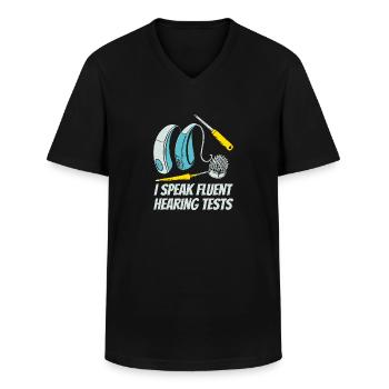 Hearing aid specialist - Men's V-Neck T-Shirt - black - Front - AI Model Male 178 dark (178cm)