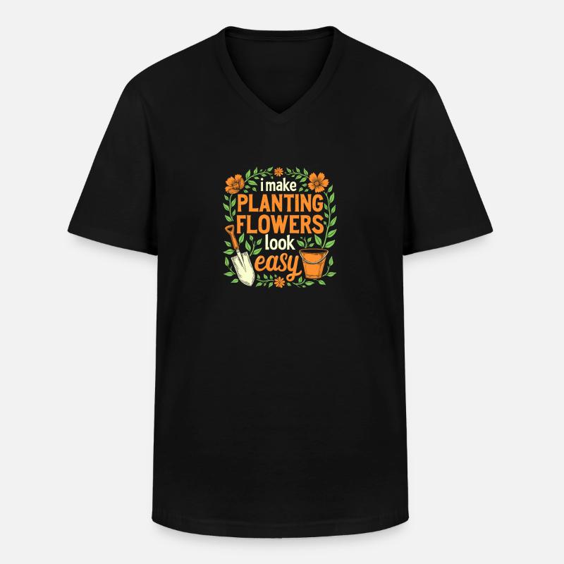 Gärtner - Männer-T-Shirt mit V-Ausschnitt - Schwarz