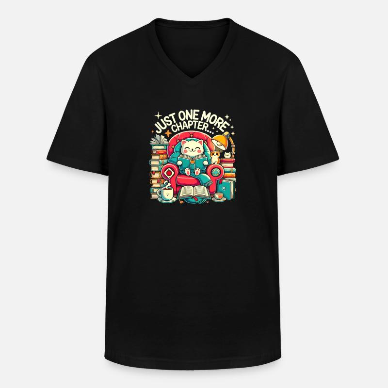 Nur noch ein Kapitel - Männer-T-Shirt mit V-Ausschnitt - Schwarz