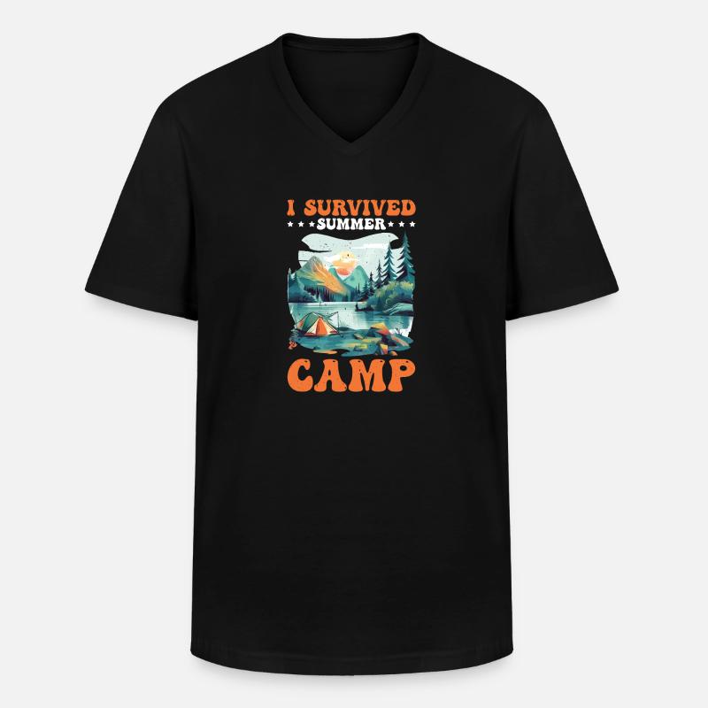 I Survived Summer Camp 5 - Männer-T-Shirt mit V-Ausschnitt - Schwarz