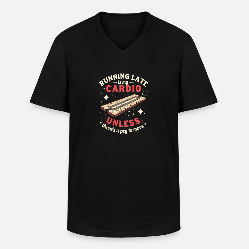 Cribbage - Männer-T-Shirt mit V-Ausschnitt - Schwarz