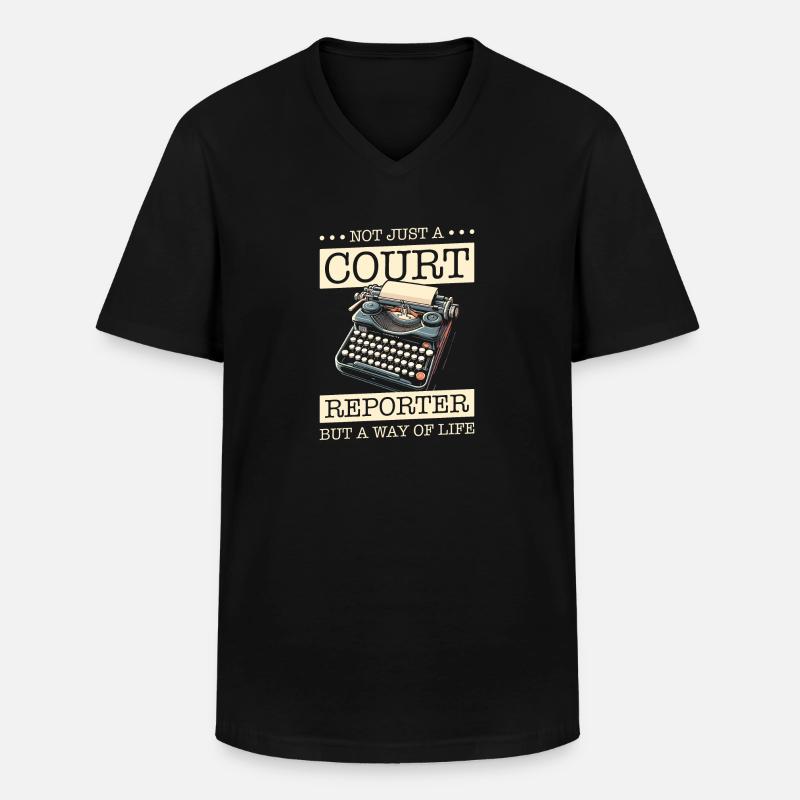 Gerichtsreporter - Männer-T-Shirt mit V-Ausschnitt - Schwarz