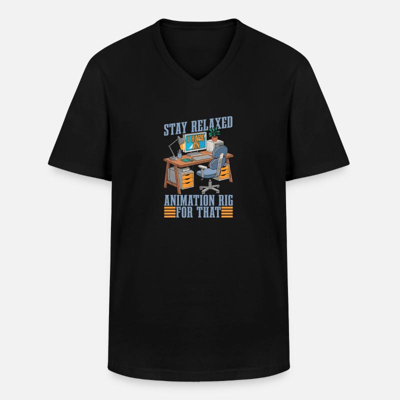 Animator - Männer-T-Shirt mit V-Ausschnitt - Schwarz