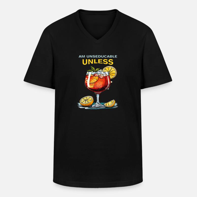 GETRÄNK AM UNSEDUCABLE UNLESS - Männer-T-Shirt mit V-Ausschnitt - Schwarz
