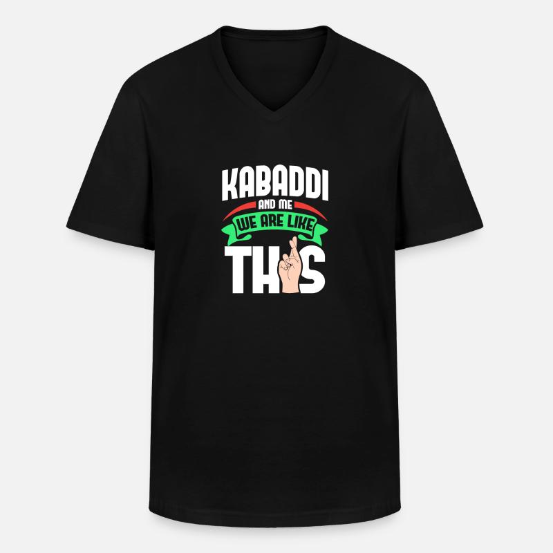Kabaddi Me Are Like - Männer-T-Shirt mit V-Ausschnitt - Schwarz