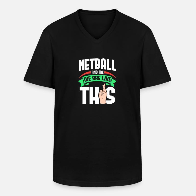 Netball moi, c’est comme - T-shirt col V Homme - noir