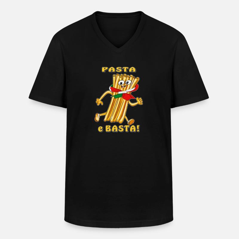 Pasta e Basta - Männer-T-Shirt mit V-Ausschnitt - Schwarz