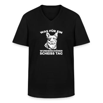 Australischer Rinderhund - Männer-T-Shirt mit V-Ausschnitt - Schwarz - Vorne - AI Model Male 178 dark (178cm)