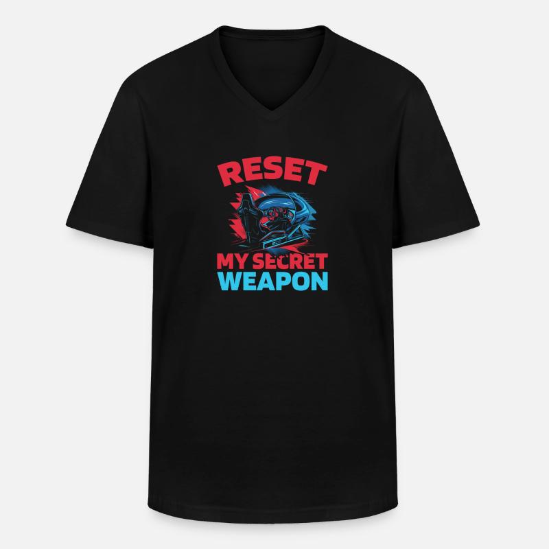 Sim Racing - Männer-T-Shirt mit V-Ausschnitt - Schwarz
