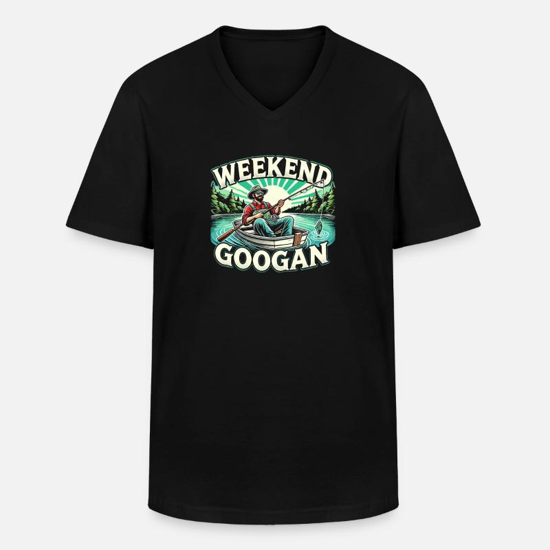 Wochenende Googan - Männer-T-Shirt mit V-Ausschnitt - Schwarz