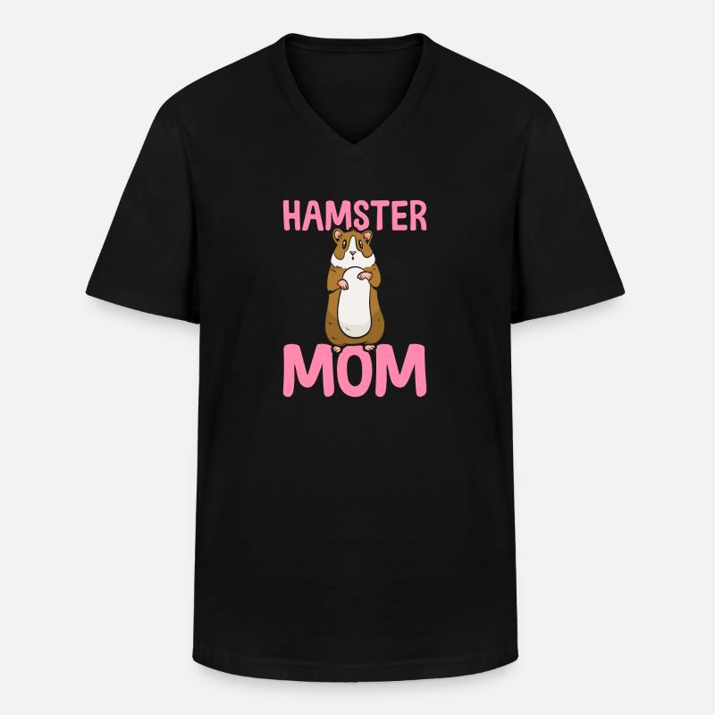 Hamster-Mama Hammy - Männer-T-Shirt mit V-Ausschnitt - Schwarz