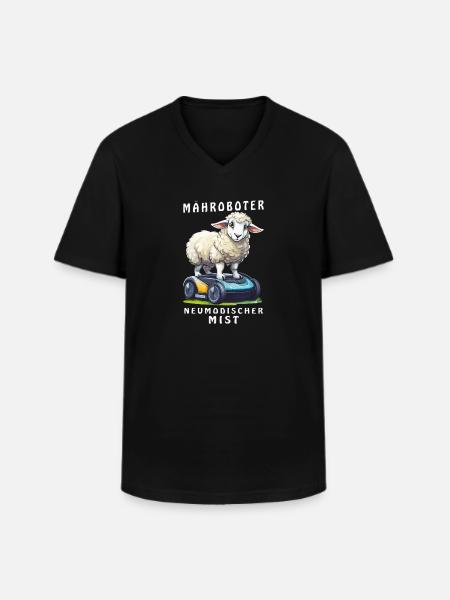 SCHAF MÄHROBOTER NEUMODISCHER MIST - Männer-T-Shirt mit V-Ausschnitt - Schwarz
