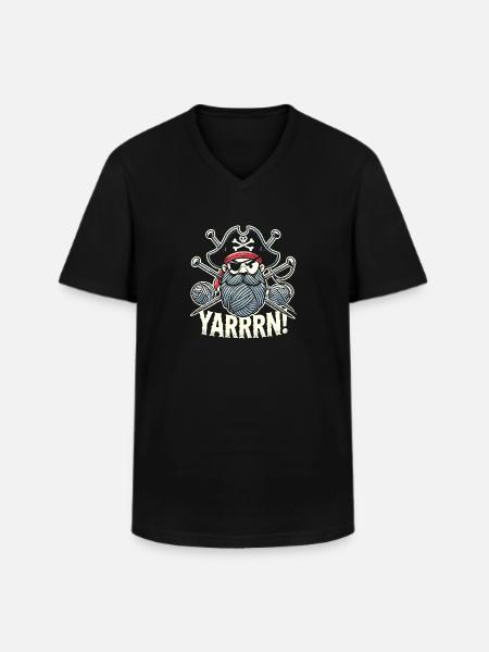Yarrrrn - Männer-T-Shirt mit V-Ausschnitt - Schwarz