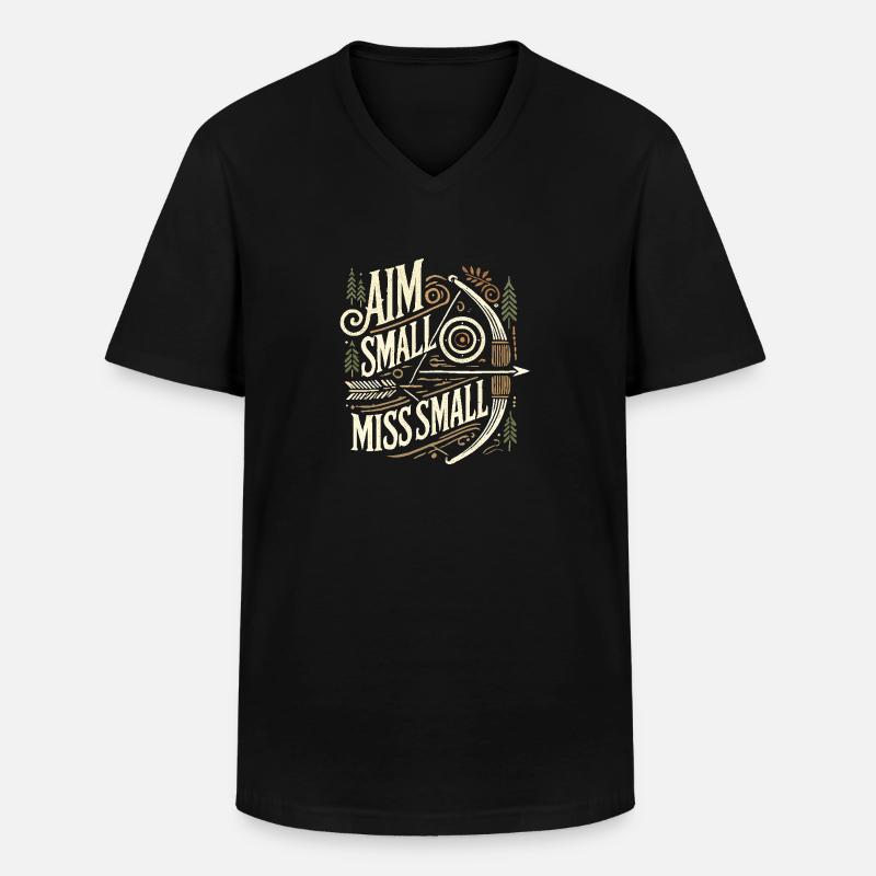 Aim Small Miss Small - Männer-T-Shirt mit V-Ausschnitt - Schwarz