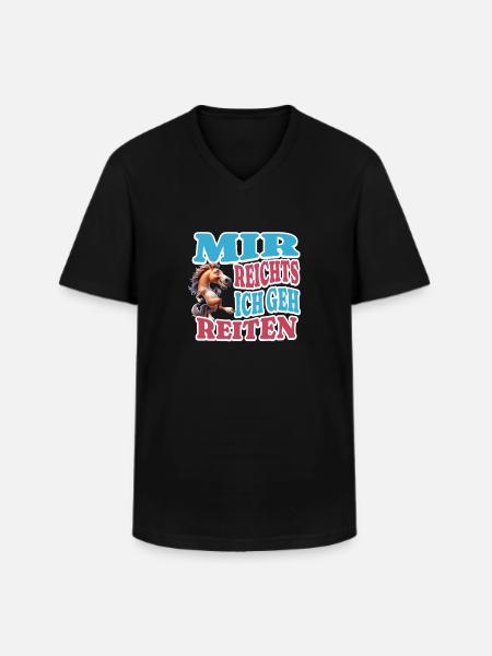 Mir reicht's Reiten - Männer-T-Shirt mit V-Ausschnitt - Schwarz