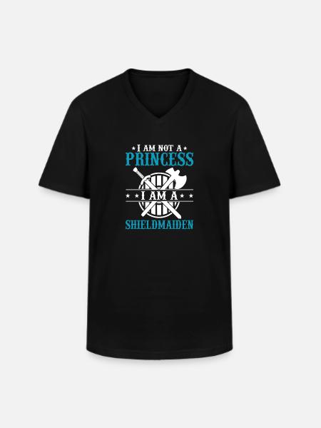 Shieldmaiden Lagertha Germanische Kriegerin - Männer-T-Shirt mit V-Ausschnitt - Schwarz