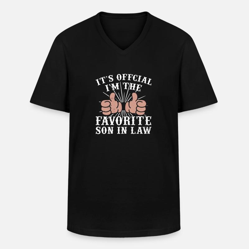 Lieblingssohn Vater Mutter Schwiegermutter - Männer-T-Shirt mit V-Ausschnitt - Schwarz
