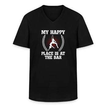 Circus Trapeze for Trapeze Artist Costume - Men's V-Neck T-Shirt - black - Front - AI Model Male 178 dark (178cm)