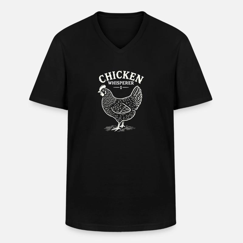 Hühnerflüsterer - Männer-T-Shirt mit V-Ausschnitt - Schwarz