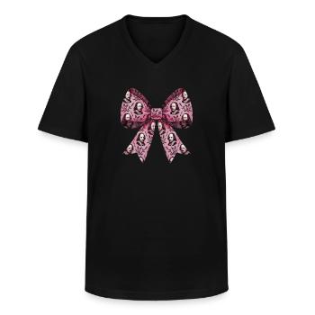 Kokette Schleife Shakespeare Literatur Rosa - Männer-T-Shirt mit V-Ausschnitt - Schwarz - Vorne - AI Model Male 178 dark (178cm)