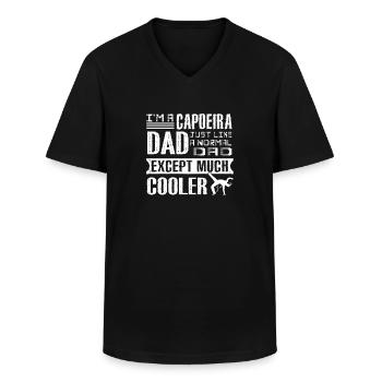Cooler Capoeira Dad - Men's V-Neck T-Shirt - black - Front - AI Model Male 178 dark (178cm)