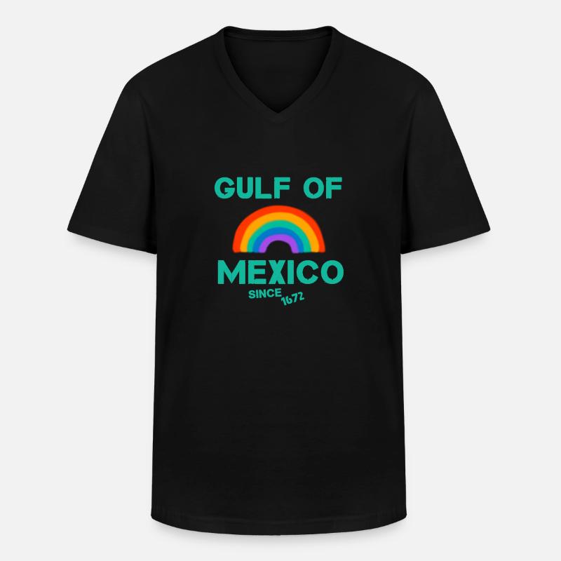 Golf des Mexikos Regenbogen - Männer-T-Shirt mit V-Ausschnitt - Schwarz