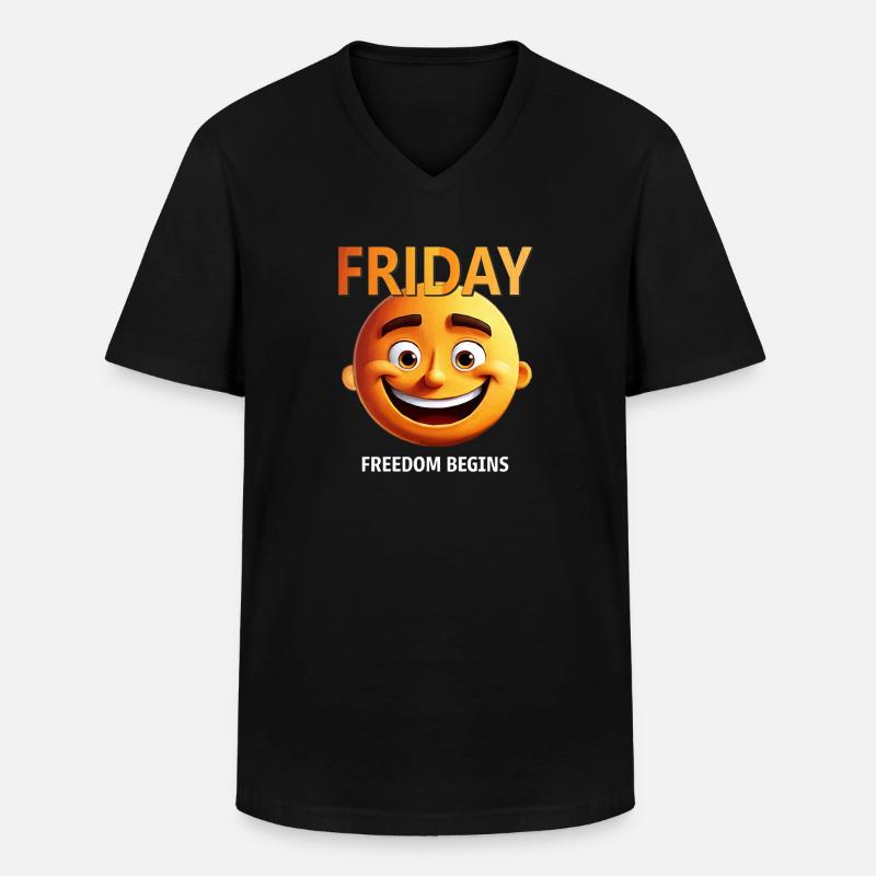 Friday - Männer-T-Shirt mit V-Ausschnitt - Schwarz