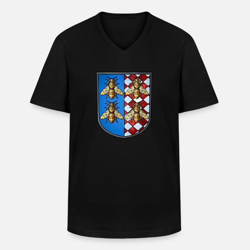 Wappen Bienen - Männer-T-Shirt mit V-Ausschnitt - Schwarz