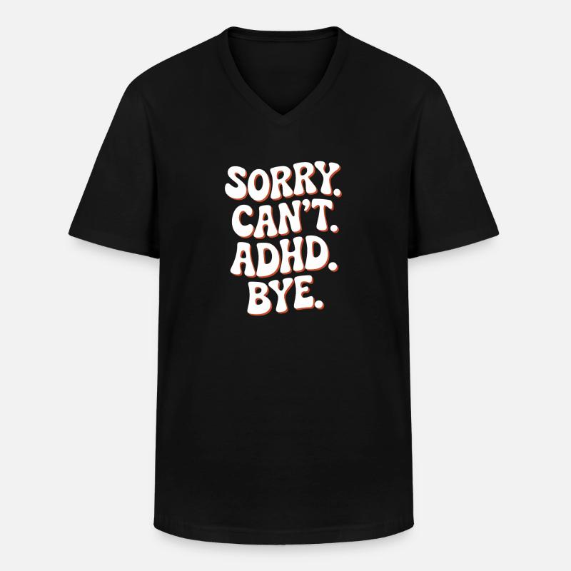 ADHS - Männer-T-Shirt mit V-Ausschnitt - Schwarz
