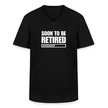 Bald Rentner Lustiges Ruhestandsdesign - Männer-T-Shirt mit V-Ausschnitt - Schwarz - Vorne - AI Model Male 178 dark (178cm)