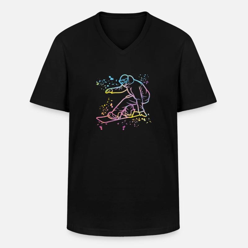 Snowboarder Snowboarding Snowboard - Männer-T-Shirt mit V-Ausschnitt - Schwarz