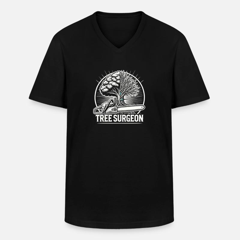 Baumchirurg - Männer-T-Shirt mit V-Ausschnitt - Schwarz