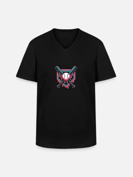 Baseball Baseball Bat - Men's V-Neck T-Shirt - black