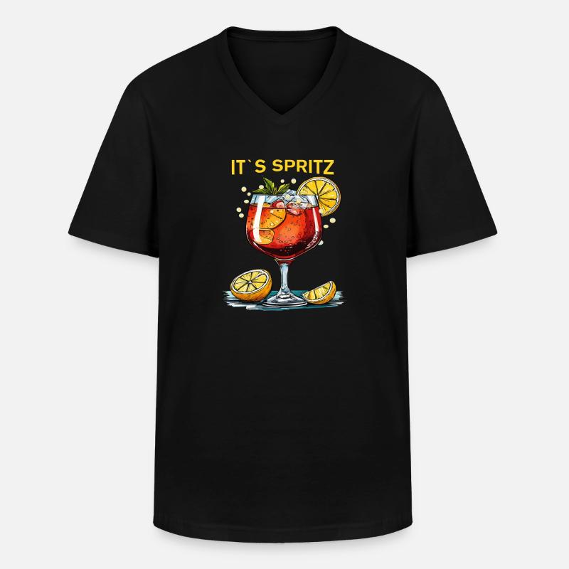 GETRÄNK IT`S SPRITZ - Männer-T-Shirt mit V-Ausschnitt - Schwarz