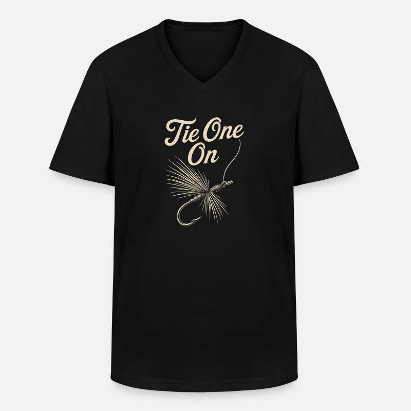 Binde einen an - Männer-T-Shirt mit V-Ausschnitt - Schwarz