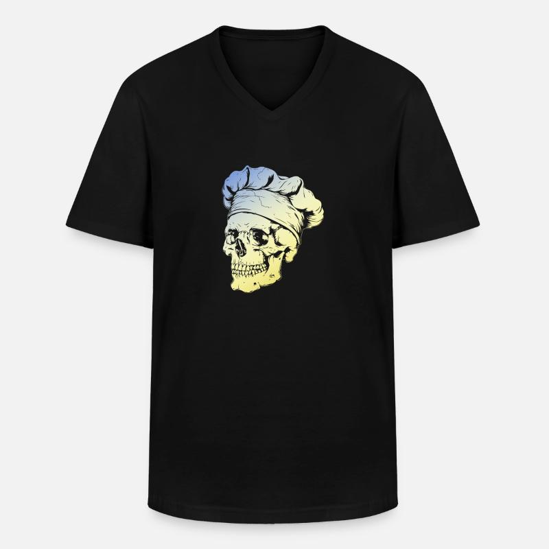 Chefkoch Skull - Männer-T-Shirt mit V-Ausschnitt - Schwarz