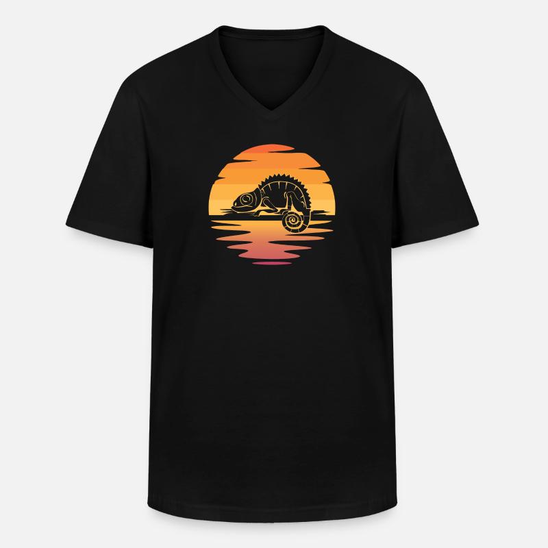 Chamäleon - Männer-T-Shirt mit V-Ausschnitt - Schwarz