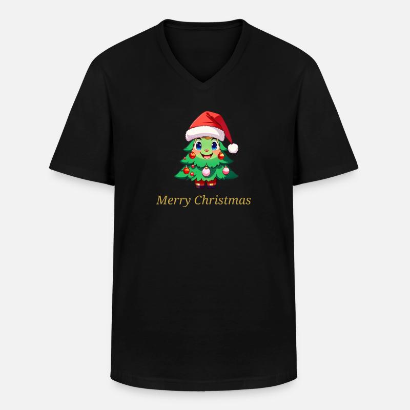 Frohe Weihnachten - Männer-T-Shirt mit V-Ausschnitt - Schwarz