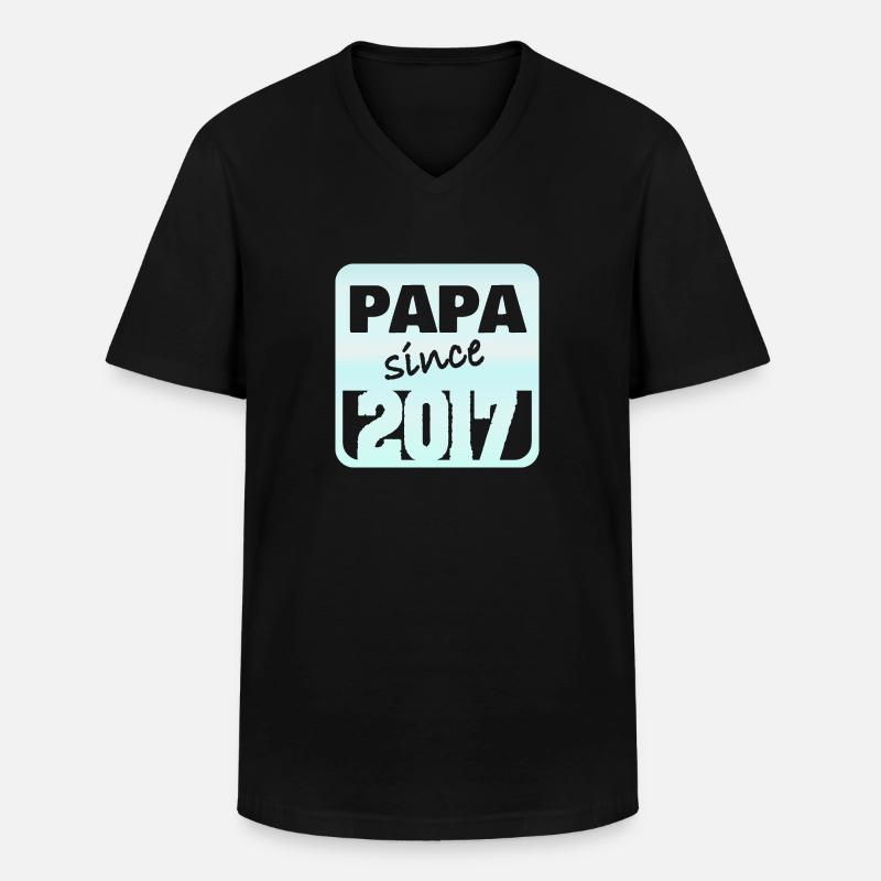 2017 - Männer-T-Shirt mit V-Ausschnitt - Schwarz
