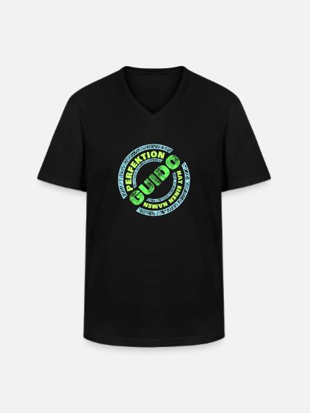 Guido Guido - Männer-T-Shirt mit V-Ausschnitt - Schwarz