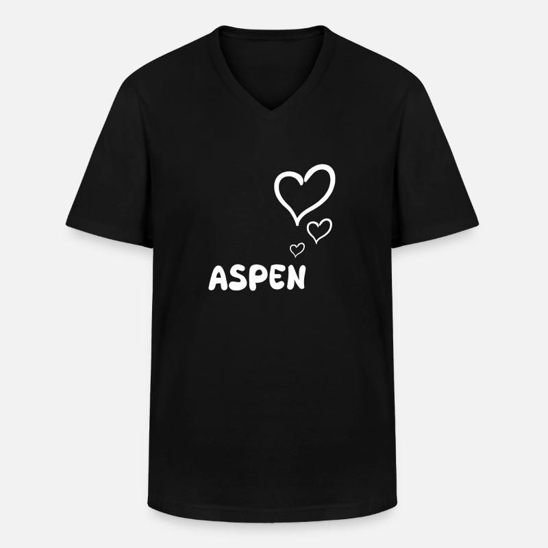 Aspen - Männer-T-Shirt mit V-Ausschnitt - Schwarz