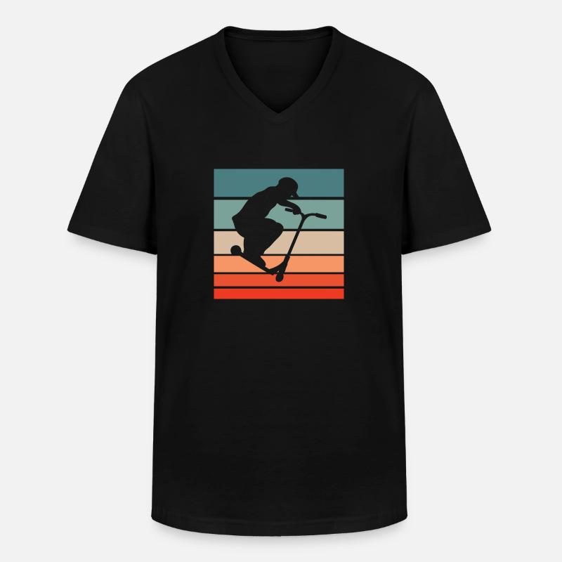 Scooter Stunt Scooter Roller - Männer-T-Shirt mit V-Ausschnitt - Schwarz
