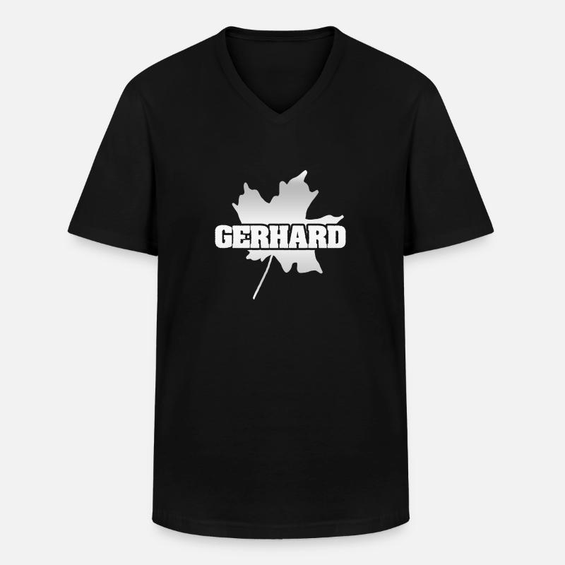 Gerhard - Männer-T-Shirt mit V-Ausschnitt - Schwarz