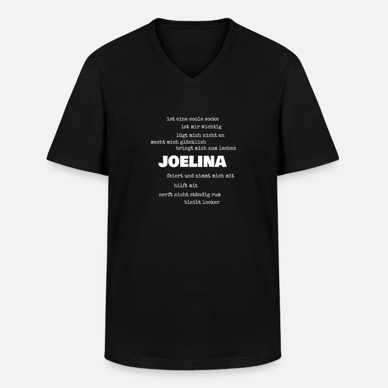 Sprueche Joelina - Männer-T-Shirt mit V-Ausschnitt - Schwarz