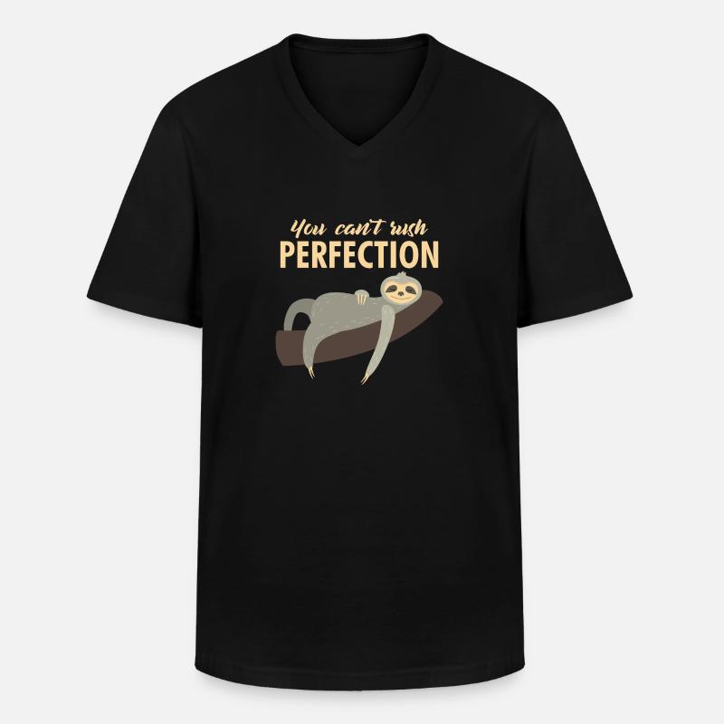 Faultier - Männer-T-Shirt mit V-Ausschnitt - Schwarz