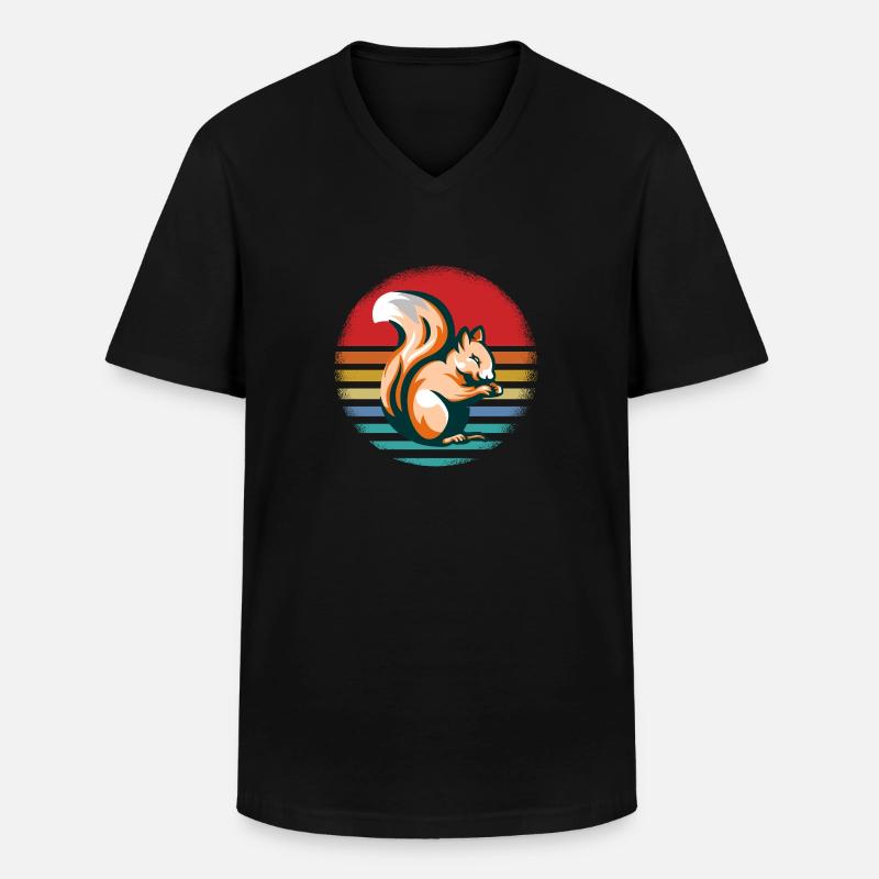 Eichhörnchen - Männer-T-Shirt mit V-Ausschnitt - Schwarz