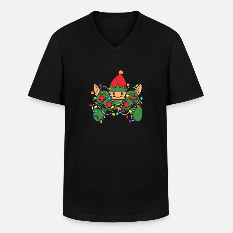 Christmas Gaming Controller - Men's V-Neck T-Shirt - black